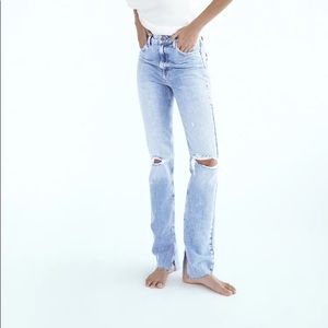 Split hem flare jeans